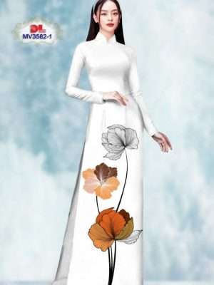 Vải Áo Dài Hoa In 3D AD MV3582 11